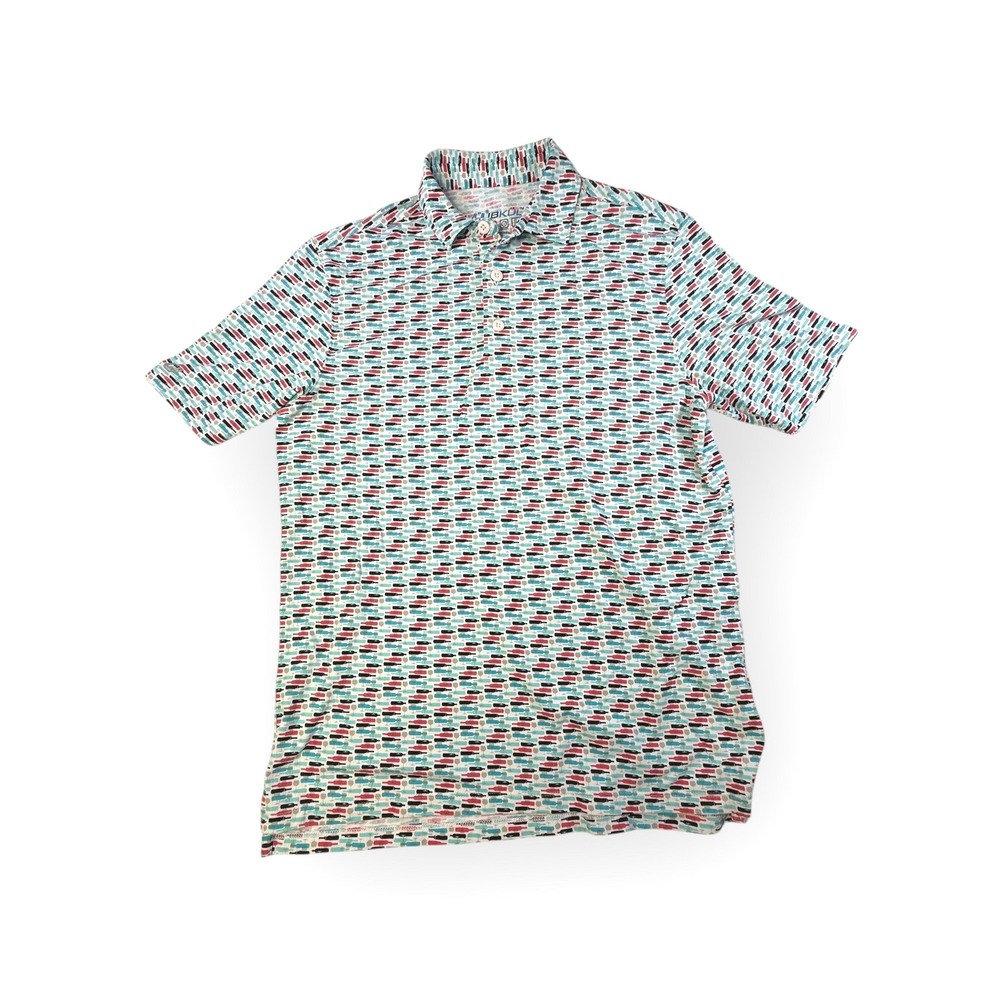 IBKUL Womens Golf Polo Short Sleeve Wine Bottle Print‎ UPF 50+ Quick Dry Size S